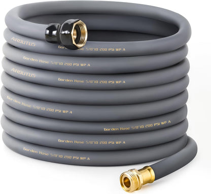 Garden Hose 5/8"x 5ft Brass Rubber Heavy Duty Water Hose 600 PSI Black
