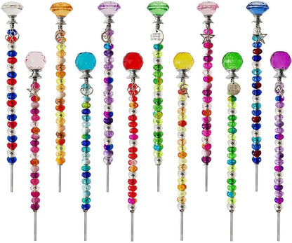 290Pcs Beaded Garden Stakes Kit, Fairy Wand Garden Stake Beads Kit