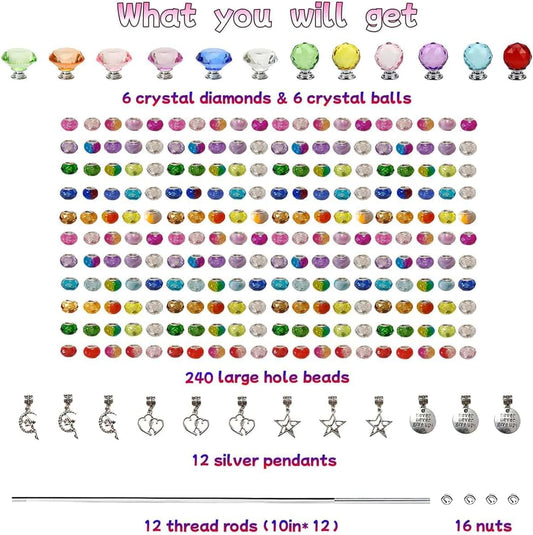 290Pcs Beaded Garden Stakes Kit, Fairy Wand Garden Stake Beads Kit