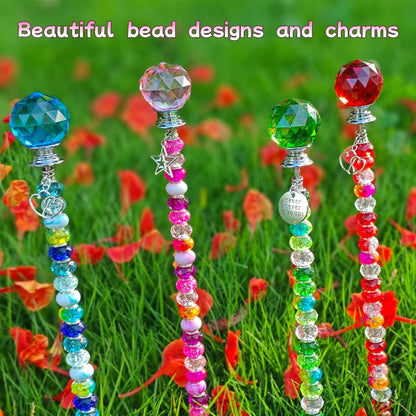 290Pcs Beaded Garden Stakes Kit, Fairy Wand Garden Stake Beads Kit