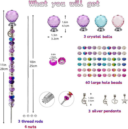 290Pcs Beaded Garden Stakes Kit, Fairy Wand Garden Stake Beads Kit