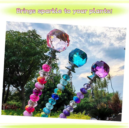 290Pcs Beaded Garden Stakes Kit, Fairy Wand Garden Stake Beads Kit