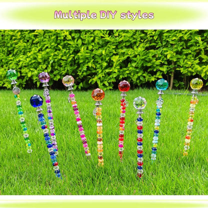 290Pcs Beaded Garden Stakes Kit, Fairy Wand Garden Stake Beads Kit
