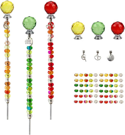 290Pcs Beaded Garden Stakes Kit, Fairy Wand Garden Stake Beads Kit