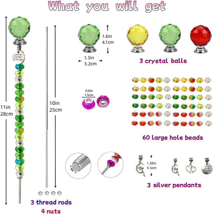 290Pcs Beaded Garden Stakes Kit, Fairy Wand Garden Stake Beads Kit