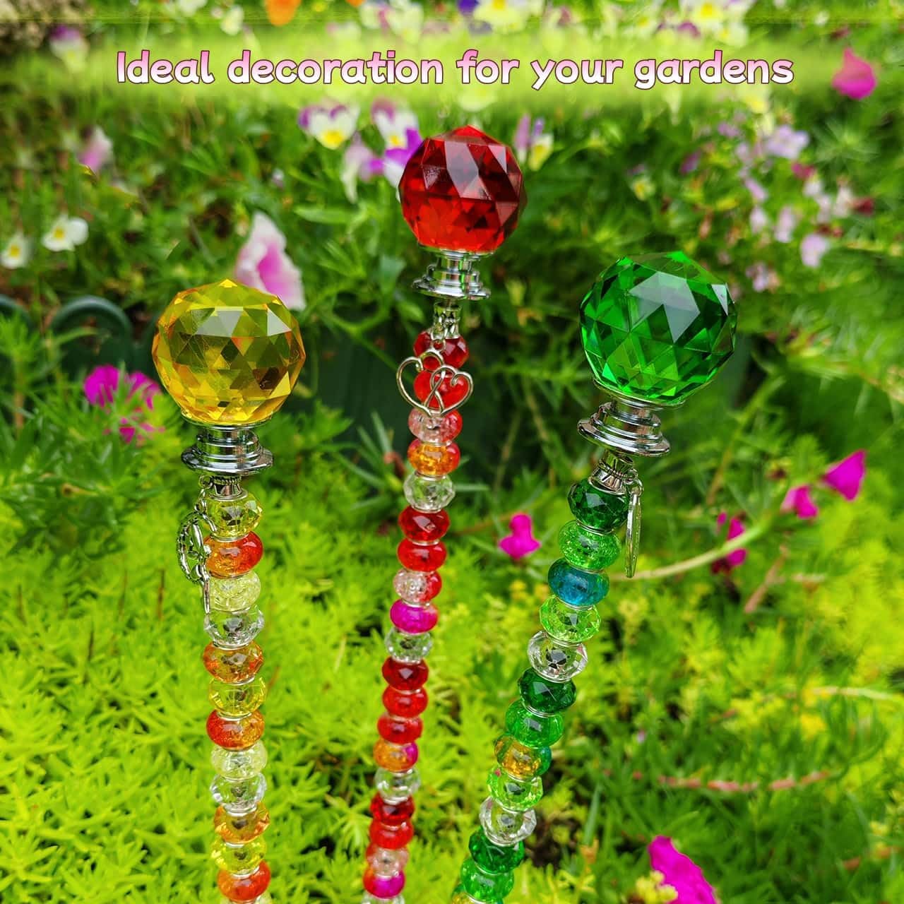 290Pcs Beaded Garden Stakes Kit, Fairy Wand Garden Stake Beads Kit