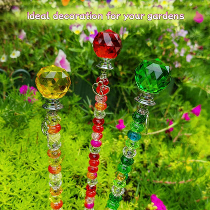 290Pcs Beaded Garden Stakes Kit, Fairy Wand Garden Stake Beads Kit