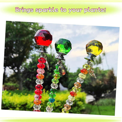 290Pcs Beaded Garden Stakes Kit, Fairy Wand Garden Stake Beads Kit