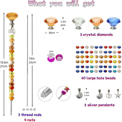 290Pcs Beaded Garden Stakes Kit, Fairy Wand Garden Stake Beads Kit