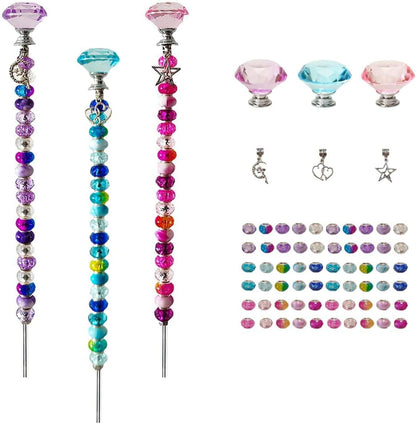 290Pcs Beaded Garden Stakes Kit, Fairy Wand Garden Stake Beads Kit