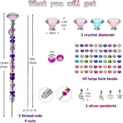 290Pcs Beaded Garden Stakes Kit, Fairy Wand Garden Stake Beads Kit