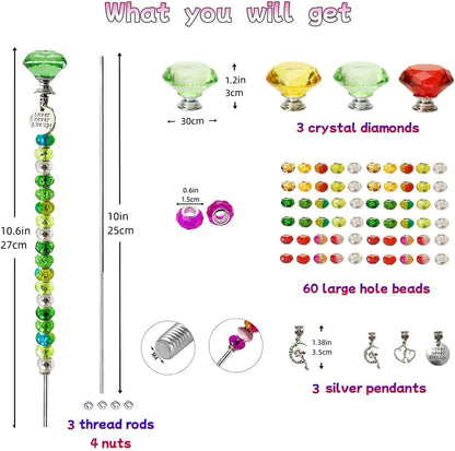 290Pcs Beaded Garden Stakes Kit, Fairy Wand Garden Stake Beads Kit