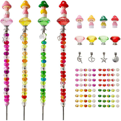 290Pcs Beaded Garden Stakes Kit, Fairy Wand Garden Stake Beads Kit
