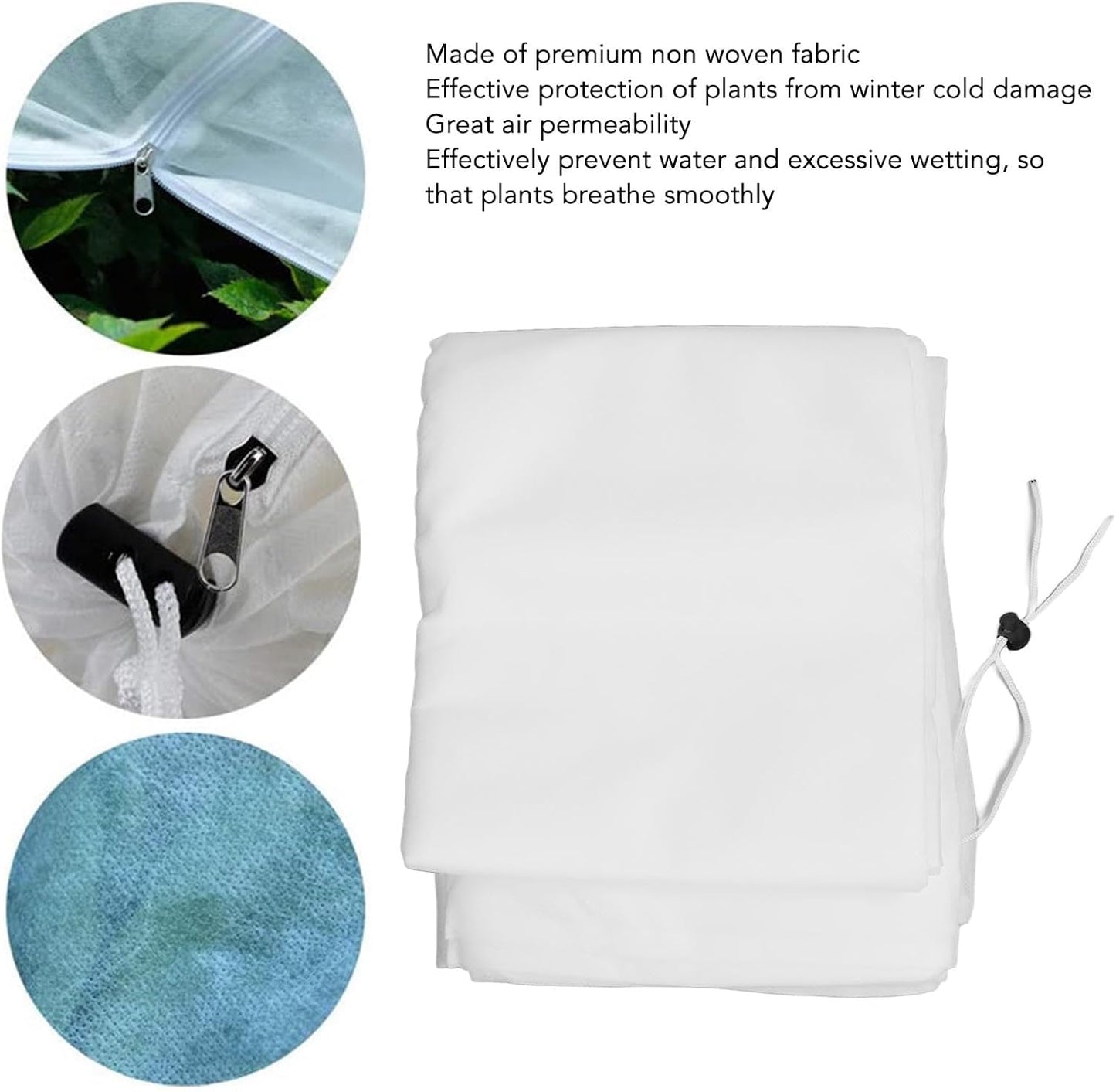 Plant Cover,Breathable Outdoor Freeze Frost Protection Plants Jacket,Floating Row Cover Garden NonWoven Fabric Plant Cover Frost Blankets,for Cold Winter Weather(80x100cm/31.5x39.4in-White)