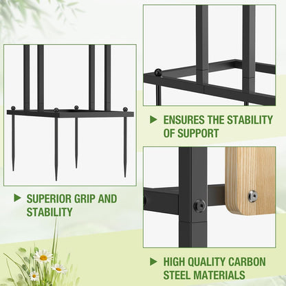 Retractable Hose Reel Stand, No Wall Damaged Freestanding Hose Holder Post