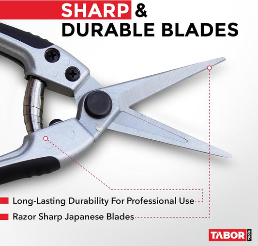 K18A Straight Pruning Shears, Florist Scissors, Multi-Tasking Garden Snips for Arranging Flowers, Trimming Plants and Harvesting Herbs, Fruits or Vegetables (Japanese Style Blades)