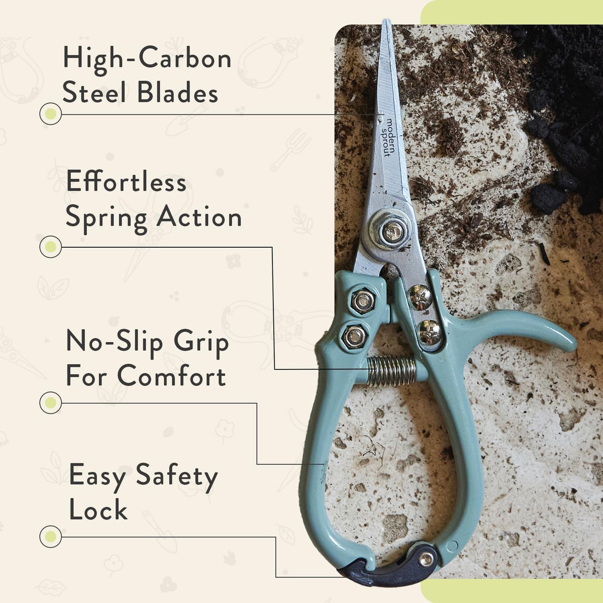 Pruning Shears- Garden Snips - Herb Scissors- Lavender 1-Pack