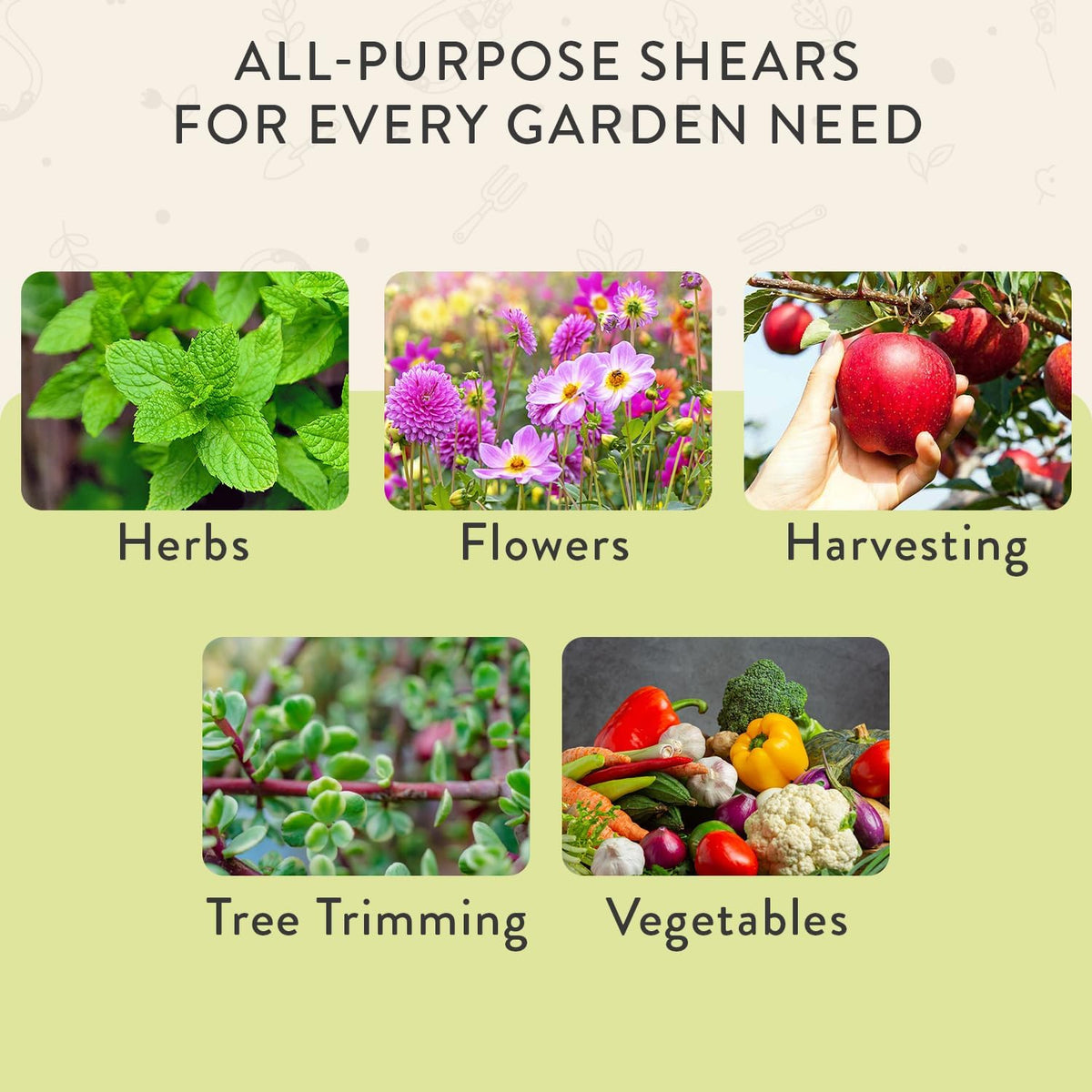 Pruning Shears- Garden Snips - Herb Scissors- Lavender 1-Pack