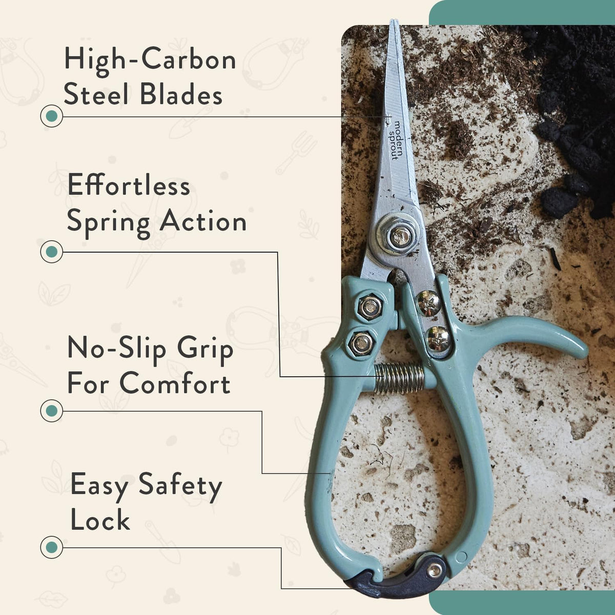 Pruning Shears- Garden Snips - Herb Scissors- Lavender 1-Pack