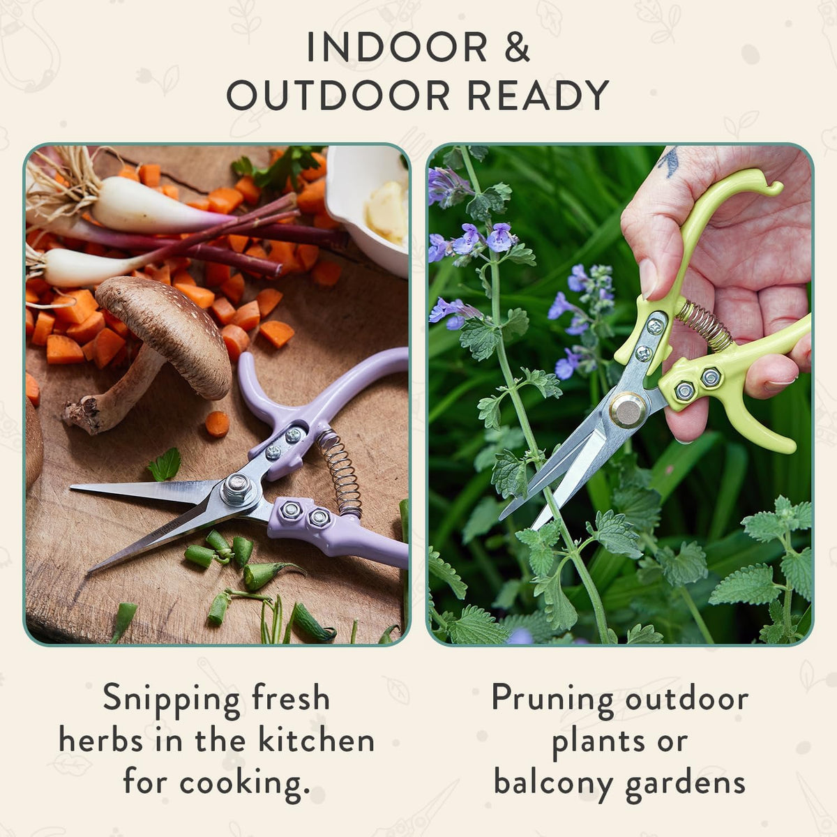 Pruning Shears- Garden Snips - Herb Scissors- Lavender 1-Pack