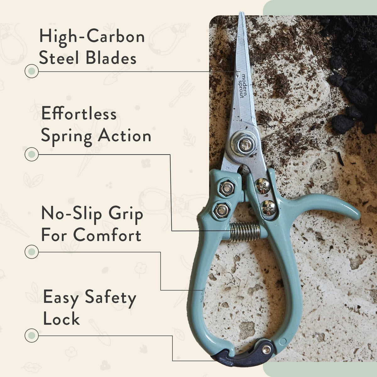 Pruning Shears- Garden Snips - Herb Scissors- Lavender 1-Pack