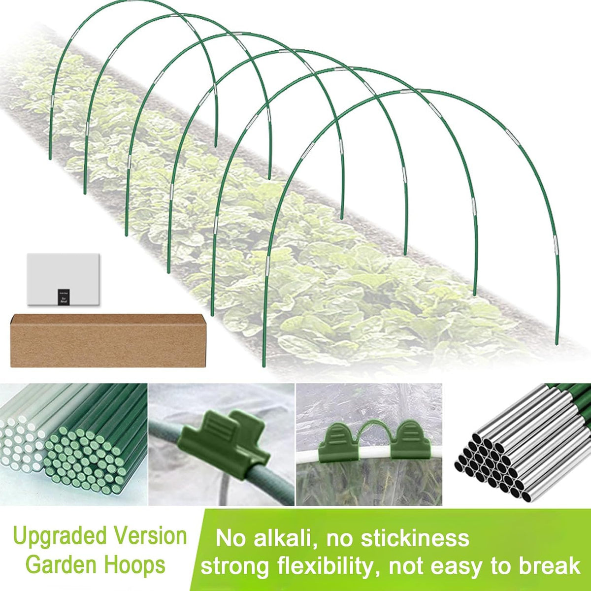 Garden Hoops for Raised Beds - Rust-Free Fiberglass Garden Hoops Support