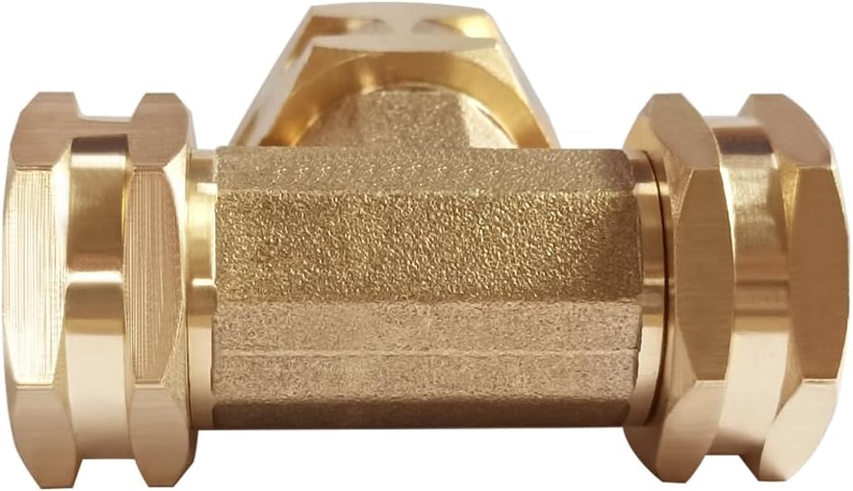 2 Pack Brass 3/4" GHT Garden Hose Splitter Swivel Connector