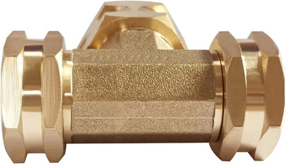 2 Pack Brass 3/4" GHT Garden Hose Splitter Swivel Connector