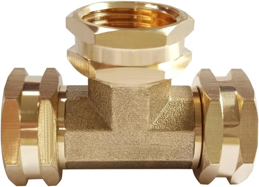 2 Pack Brass 3/4" GHT Garden Hose Splitter Swivel Connector