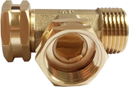 2 Pack Brass 3/4" GHT Garden Hose Splitter Swivel Connector