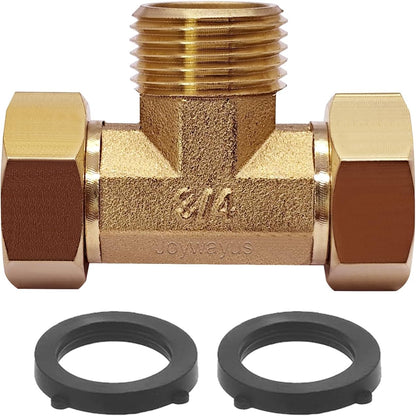 2 Pack Brass 3/4" GHT Garden Hose Splitter Swivel Connector