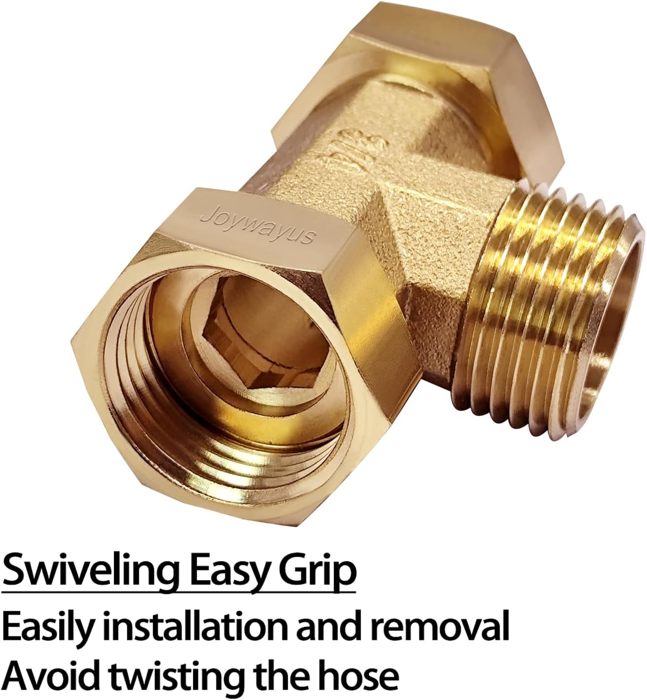 2 Pack Brass 3/4" GHT Garden Hose Splitter Swivel Connector
