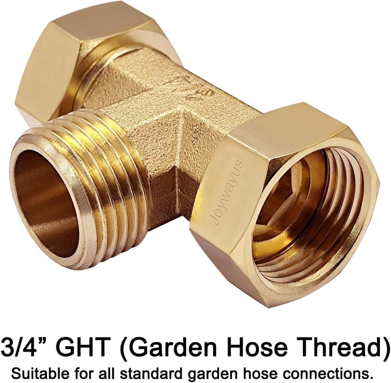 2 Pack Brass 3/4" GHT Garden Hose Splitter Swivel Connector