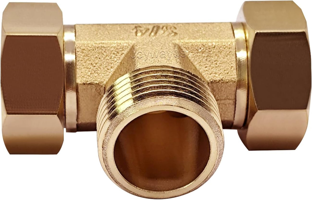 2 Pack Brass 3/4" GHT Garden Hose Splitter Swivel Connector