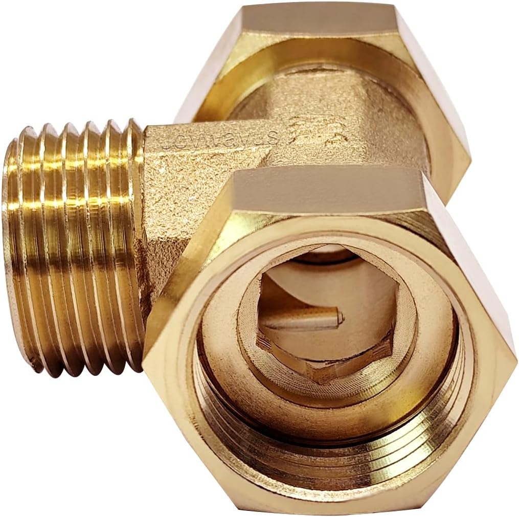 2 Pack Brass 3/4" GHT Garden Hose Splitter Swivel Connector