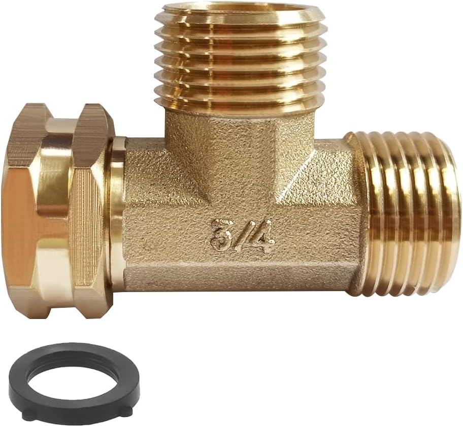 2 Pack Brass 3/4" GHT Garden Hose Splitter Swivel Connector