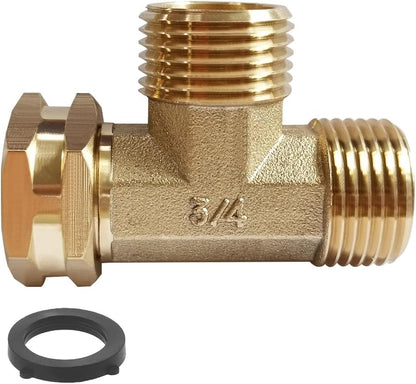 2 Pack Brass 3/4" GHT Garden Hose Splitter Swivel Connector