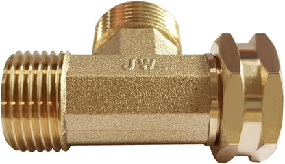 2 Pack Brass 3/4" GHT Garden Hose Splitter Swivel Connector