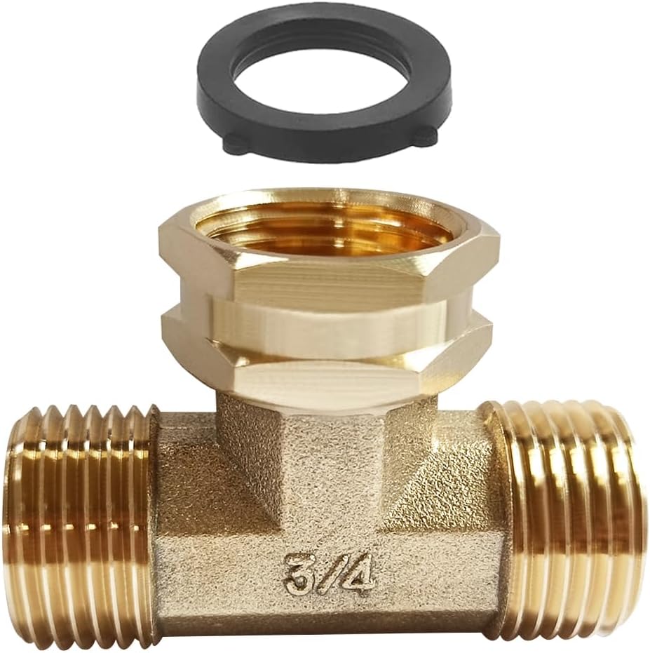 2 Pack Brass 3/4" GHT Garden Hose Splitter Swivel Connector