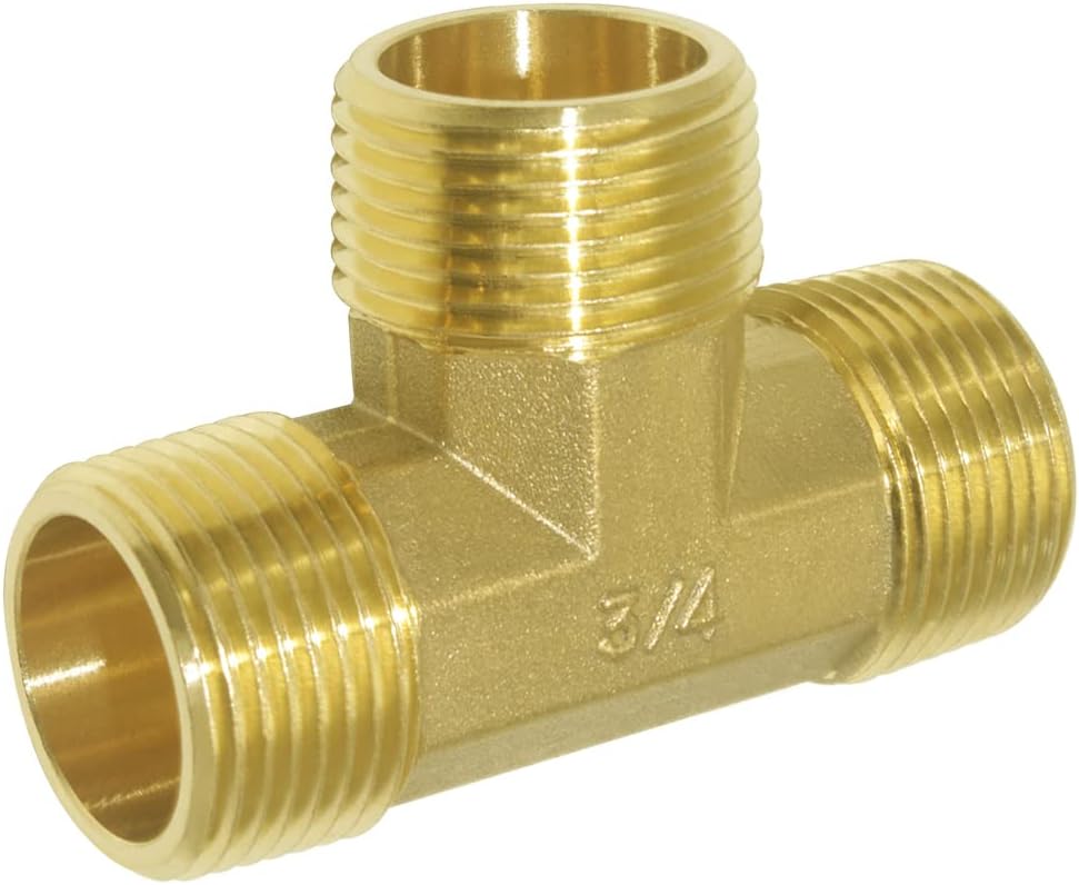2 Pack Brass 3/4" GHT Garden Hose Splitter Swivel Connector