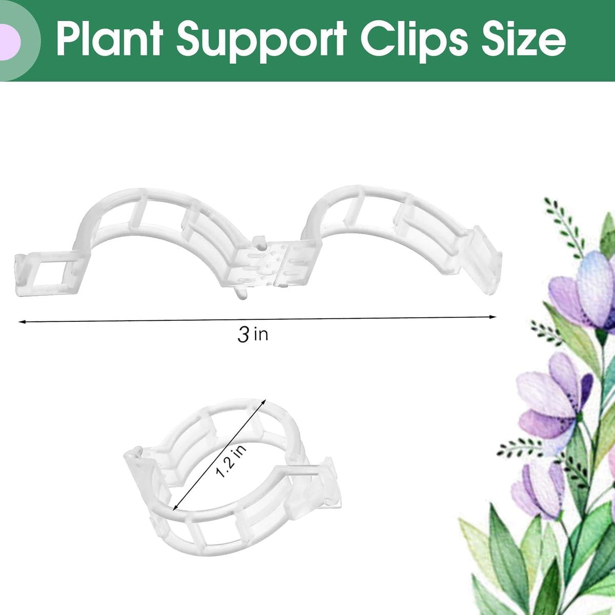 Trellis Clips for Climbing Plants Outdoor,Plant Support Clips Reusable Garden Clips,Tomato Clips, Plastic Trellis Clips,Garden Plant Clips to Grow Upright Makes Plants (50, White)