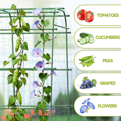 Garden Arch Trellis for Climbing Plants, 6.3ft Tall, Green