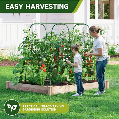 Garden Arch Trellis for Climbing Plants, 6.3ft Tall, Green