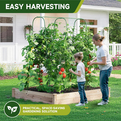Garden Arch Trellis for Climbing Plants, 6.3ft Tall, Green