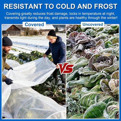 Plant Covers Freeze Protection, 10 * 40FT 1.1 oz/yd² Large Thick Frost Blankets for Outdoor Plants in Winter, Floating Row Cover for Vegetable Garden, Frost Cloth Plant Freeze Protection