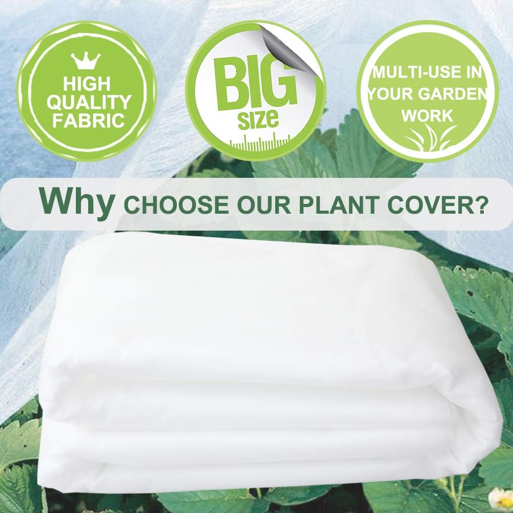 Plant Covers Freeze Protection 10 ft x 10 ft Floating Row Cover 1.5 oz/yd² Garden Fabric Plant Cover for Winter Frost/Sun Pest Protection (10FT X 10FT)