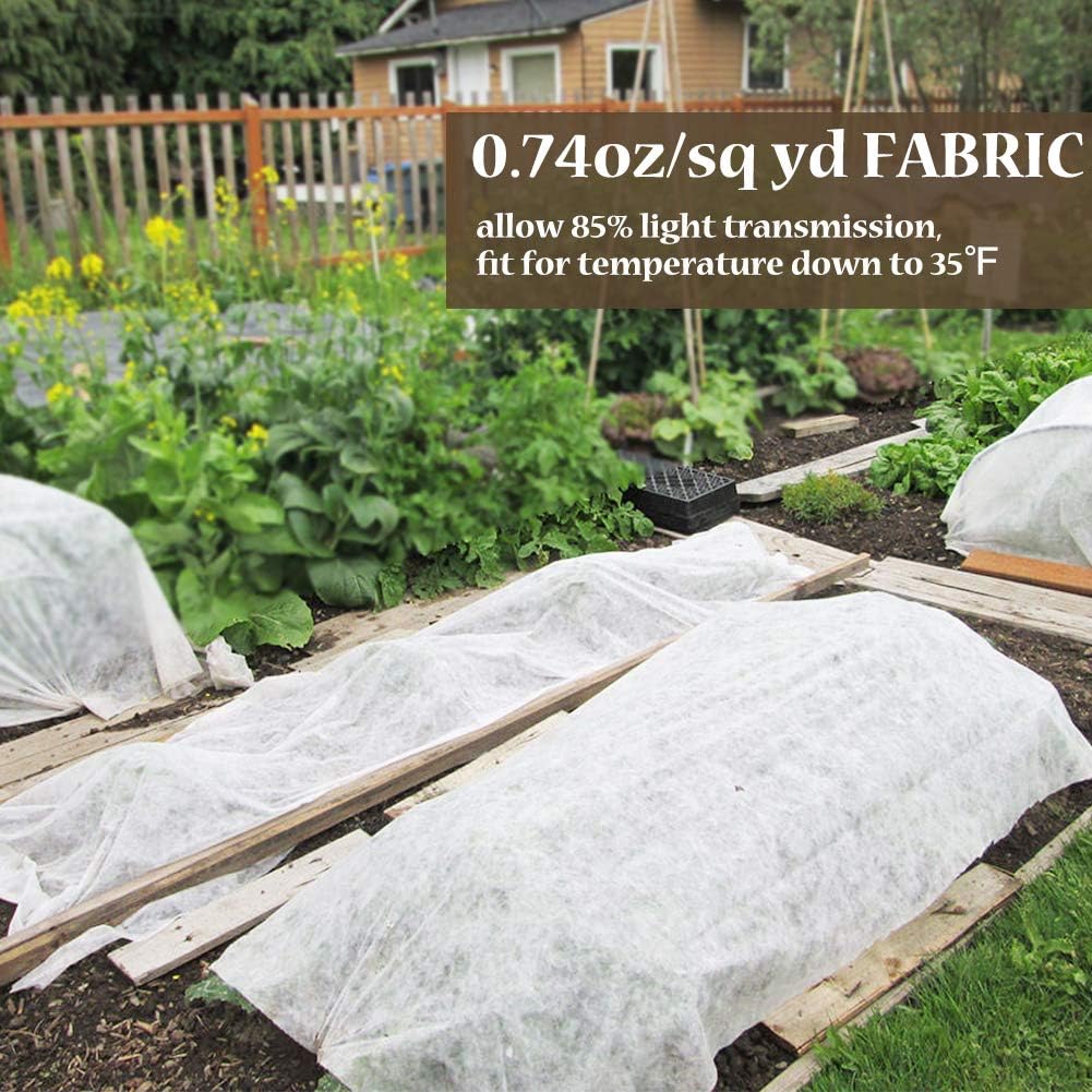 Plant Covers Freeze Protection 10 ft x 10 ft Floating Row Cover 1.5 oz/yd² Garden Fabric Plant Cover for Winter Frost/Sun Pest Protection (10FT X 10FT)