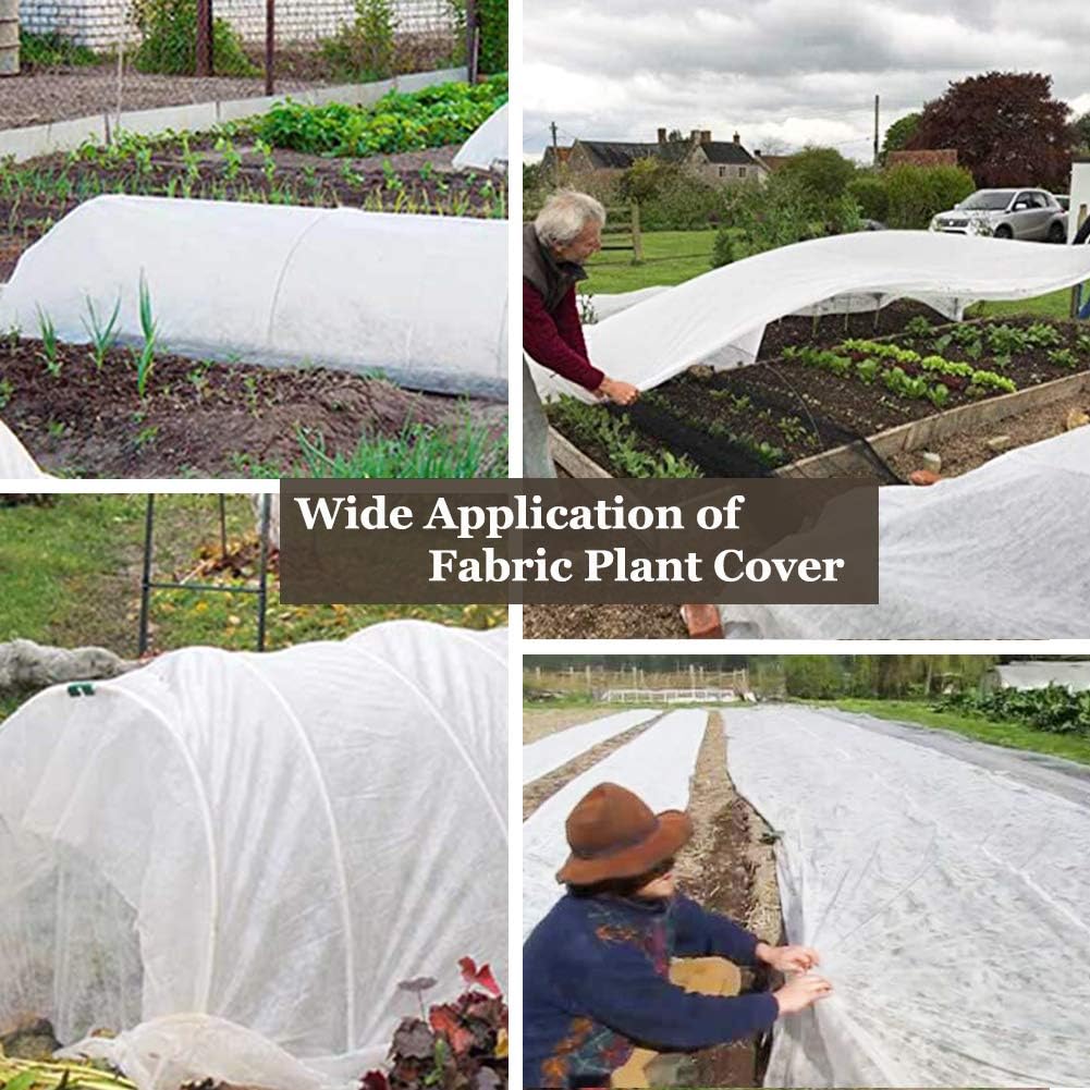 Plant Covers Freeze Protection 10 ft x 10 ft Floating Row Cover 1.5 oz/yd² Garden Fabric Plant Cover for Winter Frost/Sun Pest Protection (10FT X 10FT)