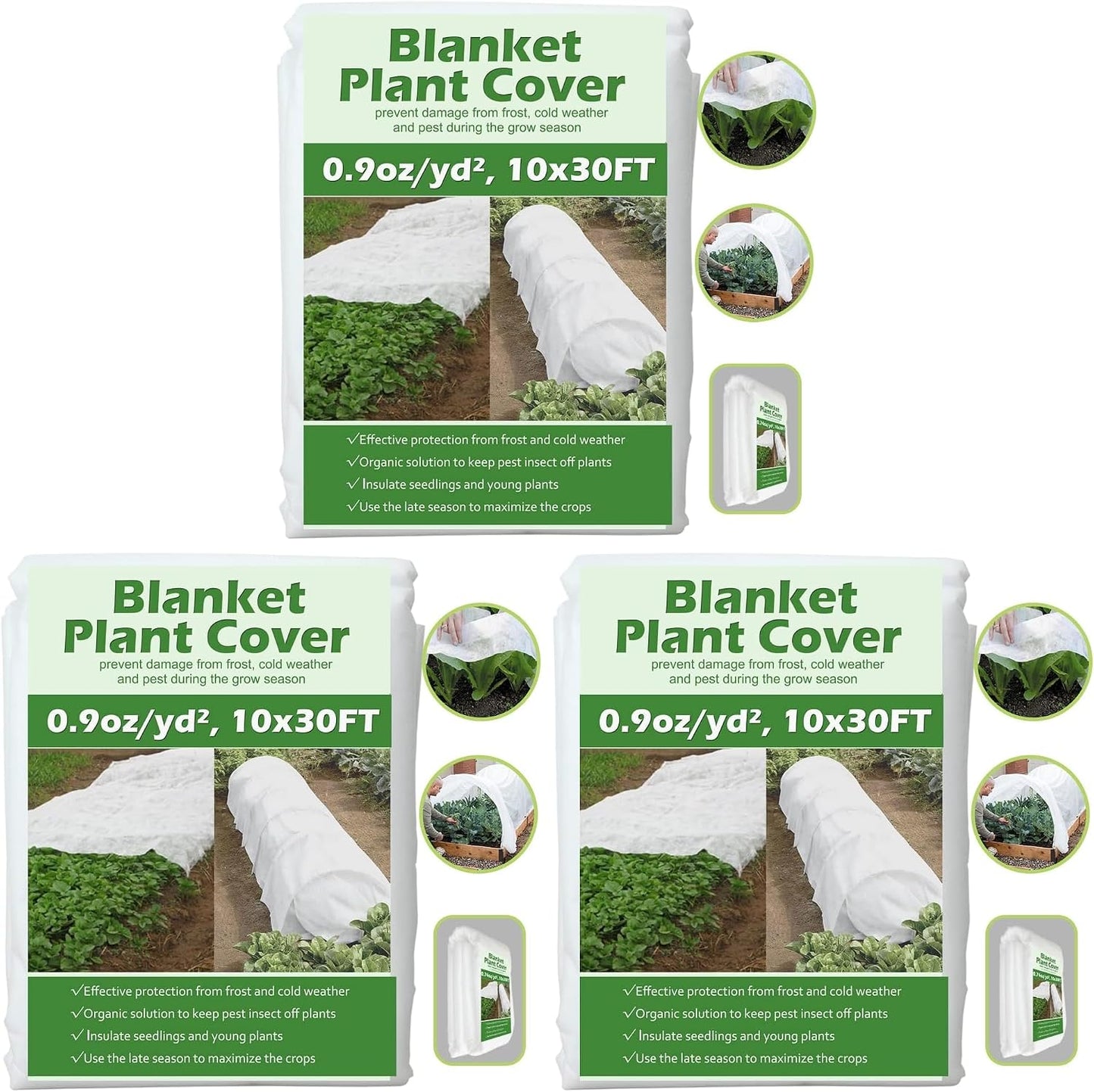 Plant Covers Freeze Protection 10 ft x 10 ft Floating Row Cover 1.5 oz/yd² Garden Fabric Plant Cover for Winter Frost/Sun Pest Protection (10FT X 10FT)