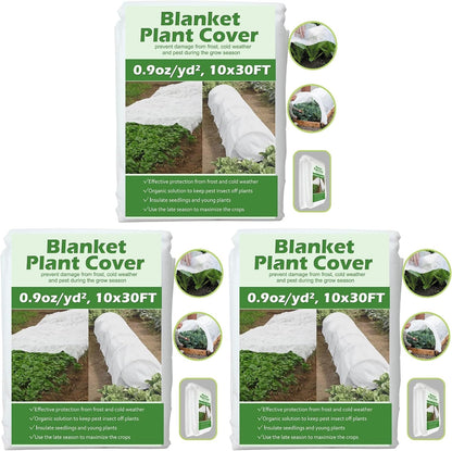 Plant Covers Freeze Protection 10 ft x 10 ft Floating Row Cover 1.5 oz/yd² Garden Fabric Plant Cover for Winter Frost/Sun Pest Protection (10FT X 10FT)